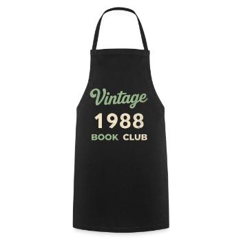 Vintage 1988 Book Club Retro Birth Year Gift - Cooking Apron - black - Front - AI Model Male 185 dark (185cm)