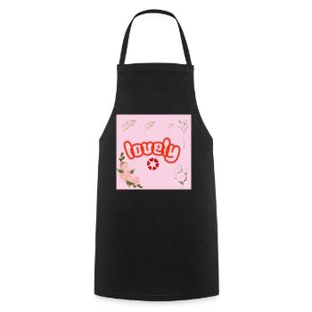 Lucky Neon Floral on Pink - Cooking Apron - black - Front - AI Model Male 185 dark (185cm)