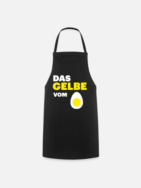Hühner Fans - Hahn - Gockel - Eigelb - Kochschürze - Schwarz