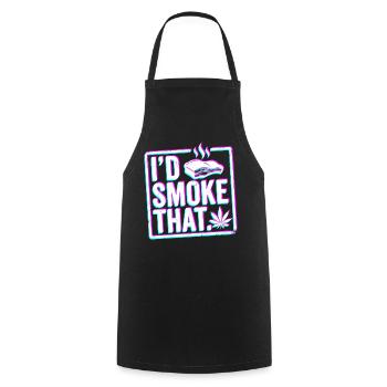 FUMÉE DE BARBECUE glitch, chemise à capuche drôle de barbecue, tasse - Tablier de cuisine - noir - Devant - AI Model Male 185 dark (185cm)