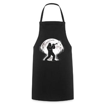 Bigfoot joue de la trompette - Tablier de cuisine - noir - Devant - AI Model Male 185 dark (185cm)
