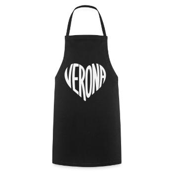 Verona Heart Typography - Cooking Apron - black - Front - AI Model Male 185 dark (185cm)
