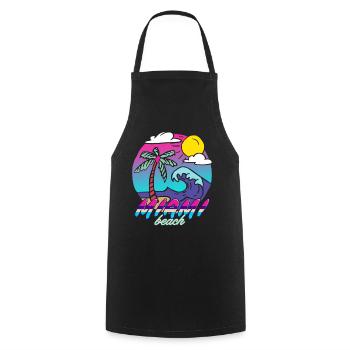 Miami Beach Palmenwelle - Kochschürze - Schwarz - Vorne - AI Model Male 185 dark (185cm)