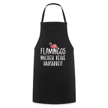 Flamingos don't do housework / Flamingo - Cooking Apron - black - Front - AI Model Male 185 dark (185cm)