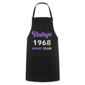 Vintage 1968 Music Club Retro Année de naissance vintage - Tablier de cuisine - noir - Devant - AI Model Male 185 dark (185cm)