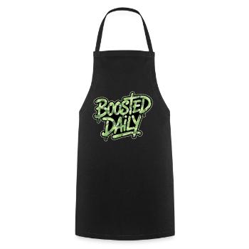 Boosted Daily for JDM Tuning Fans Turbo Scene - Cooking Apron - black - Front - AI Model Male 185 dark (185cm)