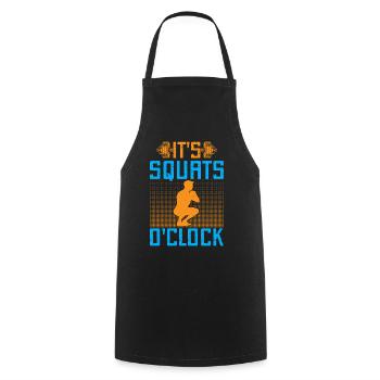 Fitness Fanatics It´s Squats O´Clock Calisthenics - Kochschürze - Schwarz - Vorne - AI Model Male 185 dark (185cm)