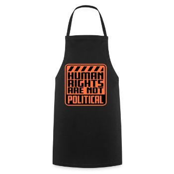 Human Rights Are Not Political Menschenrechte Logo - Cooking Apron - black - Front - AI Model Male 185 dark (185cm)