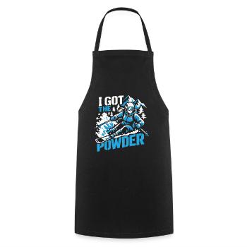 I got the Powder | Power Ski Girl - Cooking Apron - black - Front - AI Model Male 185 dark (185cm)