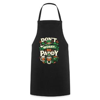 Ne t’inquiète pas, sois Paddy | Diction de la Saint-Patrick - Tablier de cuisine - noir - Devant - AI Model Male 185 dark (185cm)