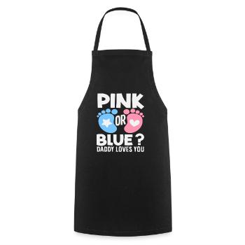 Révélation rose ou bleu : papa t’aime - Tablier de cuisine - noir - Devant - AI Model Male 185 dark (185cm)