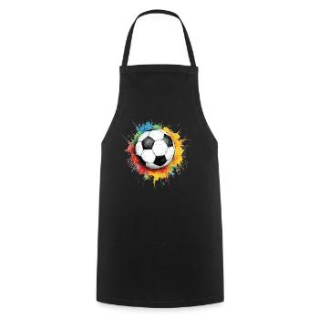 Fußball Ball Aquarell - Kochschürze - Schwarz - Vorne - AI Model Male 185 dark (185cm)
