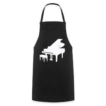 Piano Silhouette Monochrome - Tablier de cuisine - noir - Devant - AI Model Male 185 dark (185cm)