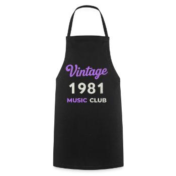 Vintage 1981 Music Club Retro Année de naissance vintage - Tablier de cuisine - noir - Devant - AI Model Male 185 dark (185cm)
