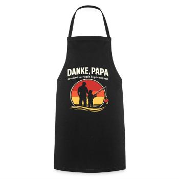 Danke Papa Angeln beigebracht Vatertag Shirt - Kochschürze - Schwarz - Vorne - AI Model Male 185 dark (185cm)