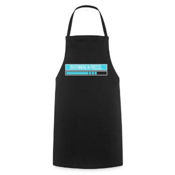 Overthinking In Process Funny Brooding Saying Logo - Cooking Apron - black - Front - AI Model Male 185 dark (185cm)