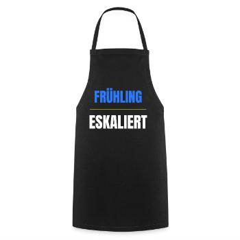 Frühling eskaliert Shirt – Lustiges Frühlingsfest  - Kochschürze - Schwarz - Vorne - AI Model Male 185 dark (185cm)