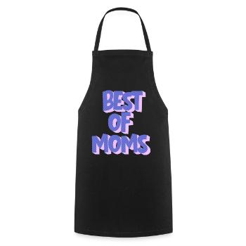 Best of Moms Typo Grafik - Kochschürze - Schwarz - Vorne - AI Model Male 185 dark (185cm)