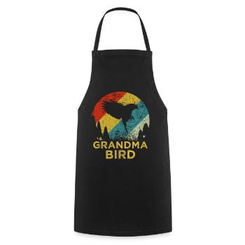 T-shirt rétro des années 70 Mama Bird pour la fête des mères - Tablier de cuisine - noir - Devant - AI Model Male 185 dark (185cm)