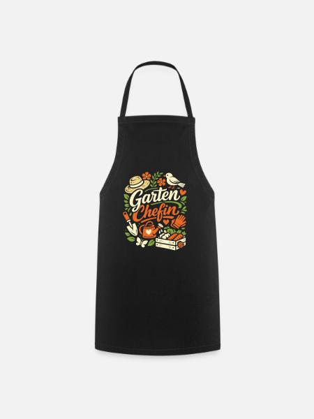 Garten Chefin Gärtnerin Geschenk - Kochschürze - Schwarz