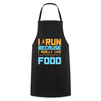 Running I Run I Like Food Marathon Runner - Kochschürze - Schwarz - Vorne - AI Model Male 185 dark (185cm)
