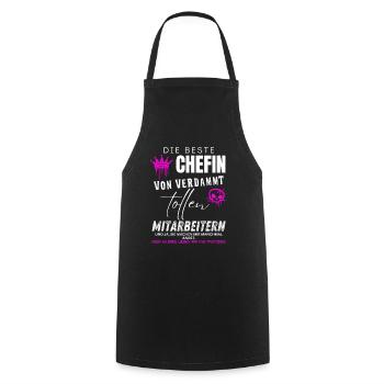 Beste Chefin von verdammt tollen Mitarbeitern - Kochschürze - Schwarz - Vorne - AI Model Male 185 dark (185cm)