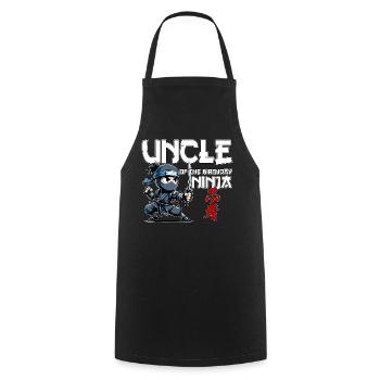 Uncle Of The Birthday Ninja Birthday Funny - Cooking Apron - black - Front - AI Model Male 185 dark (185cm)