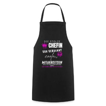 Fier patron d’employés vraiment cool - Tablier de cuisine - noir - Devant - AI Model Male 185 dark (185cm)