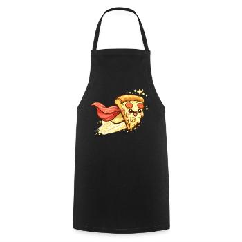 Pizzaheld mit Cape - Kochschürze - Schwarz - Vorne - AI Model Male 185 dark (185cm)