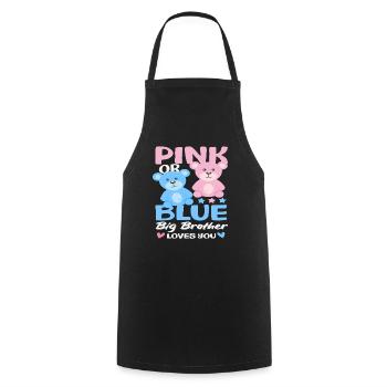 Rose ou bleu Big Brother t’aime - Tablier de cuisine - noir - Devant - AI Model Male 185 dark (185cm)