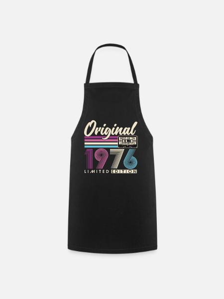 Cadeau d’anniversaire rétro vintage vintage 1976 - Tablier de cuisine - noir