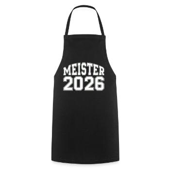 Meister 2026 Logo - Kochschürze - Schwarz - Vorne - AI Model Male 185 dark (185cm)