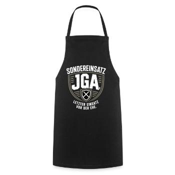 Special operation bachelor party – Last mission before marriage - Cooking Apron - black - Front - AI Model Male 185 dark (185cm)