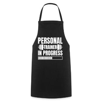 Powerlifting Bodybuilder Personal Trainer Progress - Cooking Apron - black - Front - AI Model Male 185 dark (185cm)