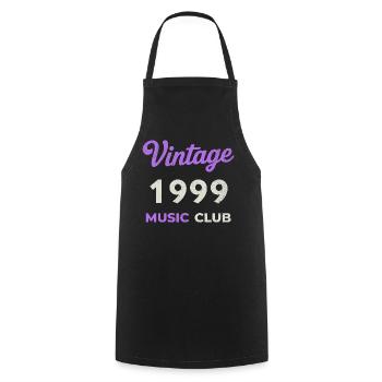 Vintage 1999 Music Club Retro Année de naissance vintage - Tablier de cuisine - noir - Devant - AI Model Male 185 dark (185cm)