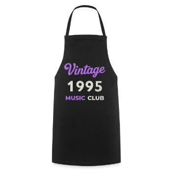Vintage 1995 Music Club Retro Année de naissance vintage - Tablier de cuisine - noir - Devant - AI Model Male 185 dark (185cm)