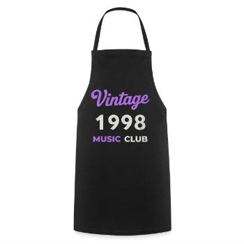 Vintage 1998 Music Club Retro Année de naissance vintage - Tablier de cuisine - noir - Devant - AI Model Male 185 dark (185cm)