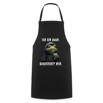 Cadeau de grenouille à café pour les collègues et amis - Tablier de cuisine - noir - Devant - AI Model Male 185 dark (185cm)