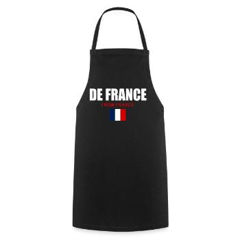 Illustration fièrement de France - Tablier de cuisine - noir - Devant - AI Model Male 185 dark (185cm)