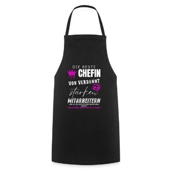 beste Chefin von verdammt starken Mitarbeitern - Kochschürze - Schwarz - Vorne - AI Model Male 185 dark (185cm)