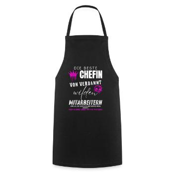beste Chefin von verdammt wilden Mitarbeitern - Kochschürze - Schwarz - Vorne - AI Model Male 185 dark (185cm)