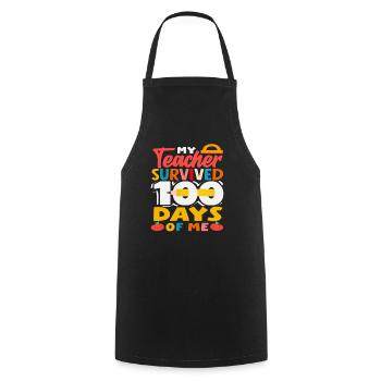 Le professeur a tenu 100 jours avec moi - Tablier de cuisine - noir - Devant - AI Model Male 185 dark (185cm)