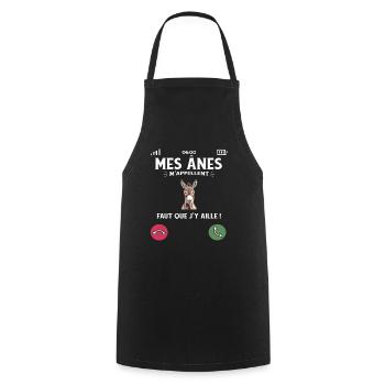 I don't have time my donkeys call me humor - Cooking Apron - black - Front - AI Model Male 185 dark (185cm)