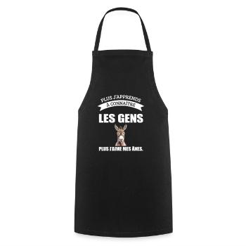 Humor Funny Animals Farm Donkeys Human Relations - Cooking Apron - black - Front - AI Model Male 185 dark (185cm)