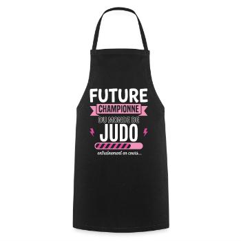 Future Judo Judoka Champion - Cooking Apron - black - Front - AI Model Male 185 dark (185cm)