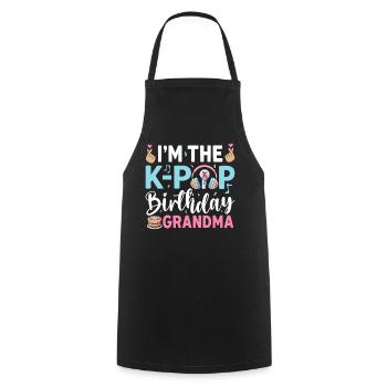 Je suis la grand-mère d’anniversaire de la K-Pop - Tablier de cuisine - noir - Devant - AI Model Male 185 dark (185cm)