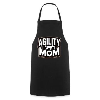 Agility Mom – Dog Sport Dogs Mom - Cooking Apron - black - Front - AI Model Male 185 dark (185cm)