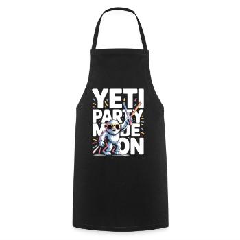 Yeti Party Mode – Funny Party Monster - Cooking Apron - black - Front - AI Model Male 185 dark (185cm)