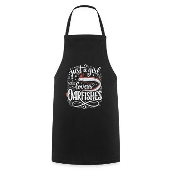 Juste une fille qui aime le poisson - Tablier de cuisine - noir - Devant - AI Model Male 185 dark (185cm)