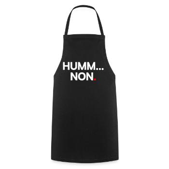 SUMM... NEIN | Minimalistischer humoristischer Ausdruck - Kochschürze - Schwarz - Vorne - AI Model Male 185 dark (185cm)